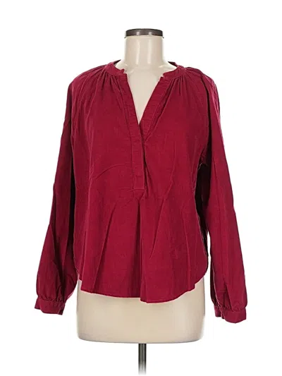 Pre-owned Universal Thread Long Sleeve Blouse In Burgundy