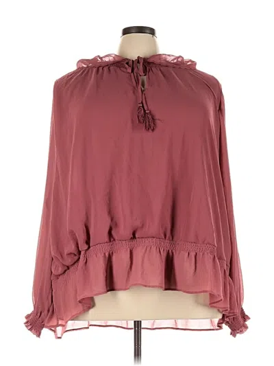 Pre-owned Universal Thread Long Sleeve Blouse In Burgundy