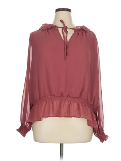 Pre-owned Universal Thread Long Sleeve Blouse In Burgundy