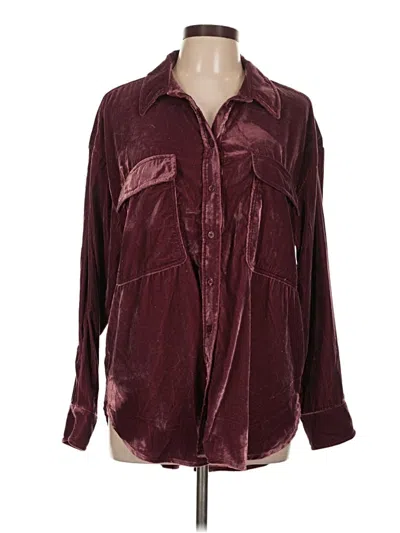 Pre-owned Universal Thread Long Sleeve Blouse In Burgundy