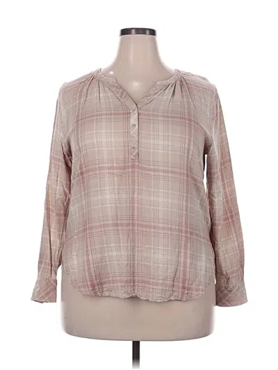 Pre-owned Universal Thread Long Sleeve Blouse In Burgundy