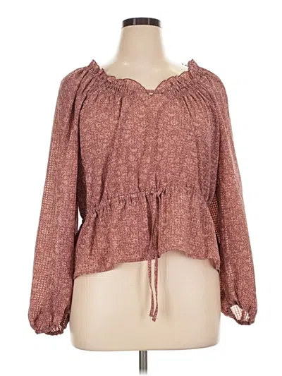 Pre-owned Universal Thread Long Sleeve Blouse In Burgundy