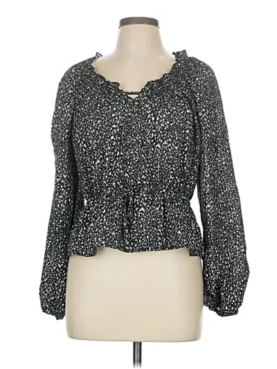 Pre-owned Universal Thread Long Sleeve Blouse In Gray