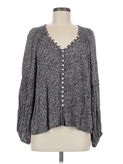 Pre-owned Universal Thread Long Sleeve Blouse In Gray