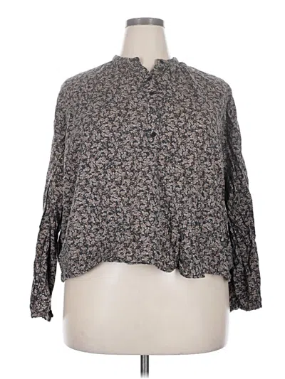 Pre-owned Universal Thread Long Sleeve Blouse In Gray