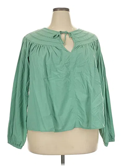 Pre-owned Universal Thread Long Sleeve Blouse In Green