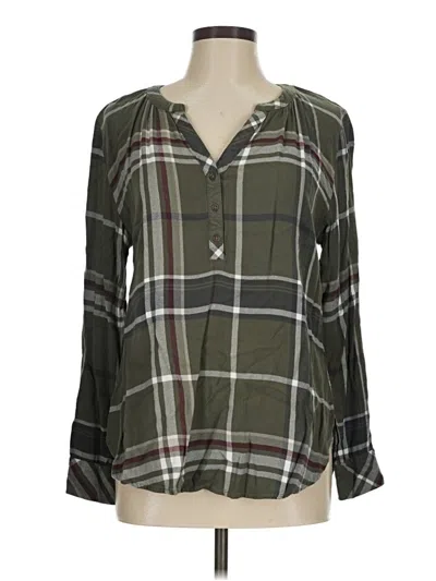 Pre-owned Universal Thread Long Sleeve Blouse In Green