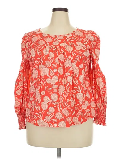 Pre-owned Universal Thread Long Sleeve Blouse In Orange