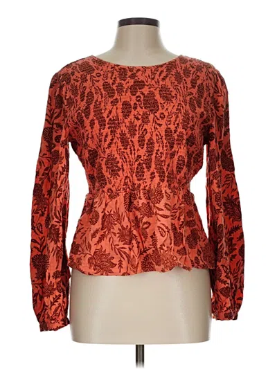 Pre-owned Universal Thread Long Sleeve Blouse In Orange