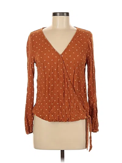 Pre-owned Universal Thread Long Sleeve Blouse In Orange