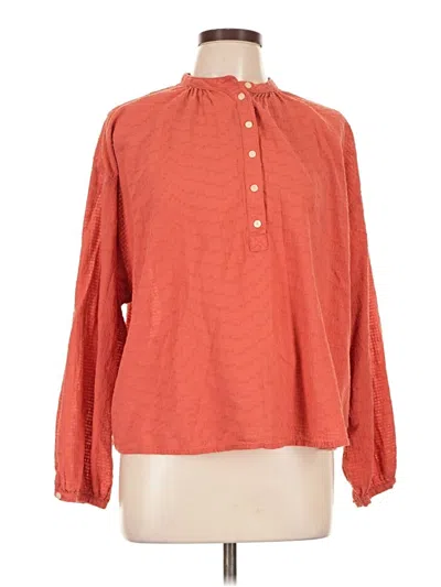 Pre-owned Universal Thread Long Sleeve Blouse In Orange