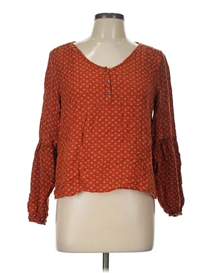 Pre-owned Universal Thread Long Sleeve Blouse In Orange