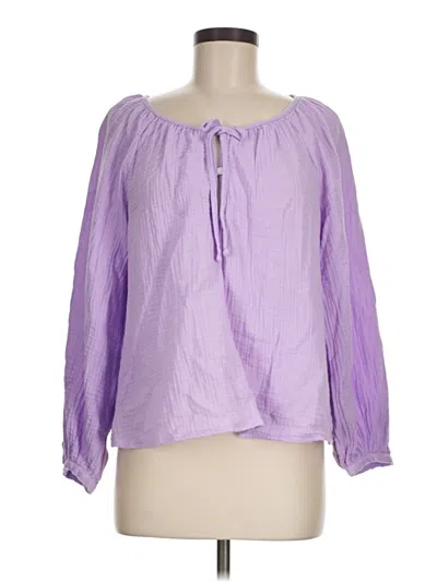 Pre-owned Universal Thread Long Sleeve Blouse In Purple