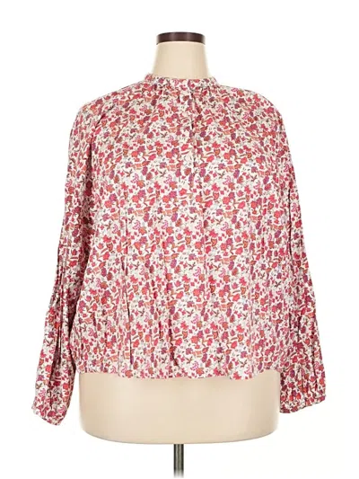 Pre-owned Universal Thread Long Sleeve Blouse In Red