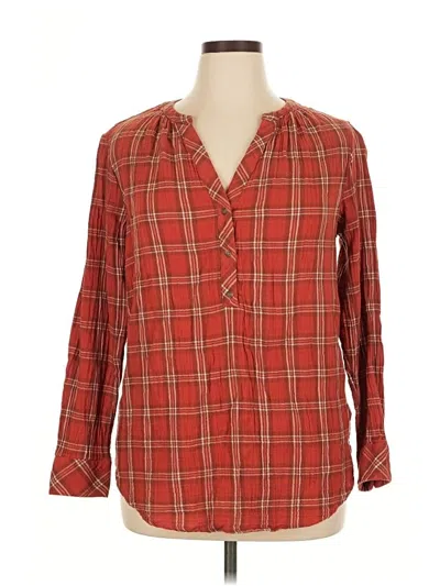 Pre-owned Universal Thread Long Sleeve Blouse In Red