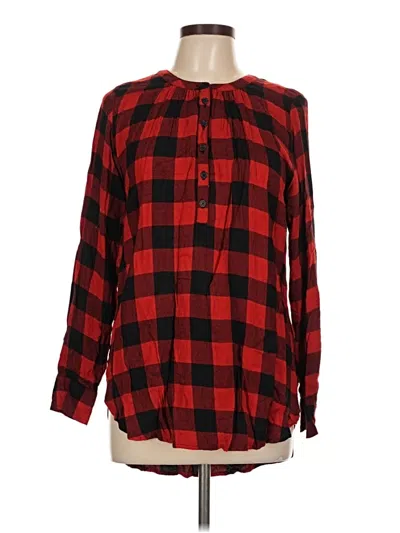 Pre-owned Universal Thread Long Sleeve Blouse In Red