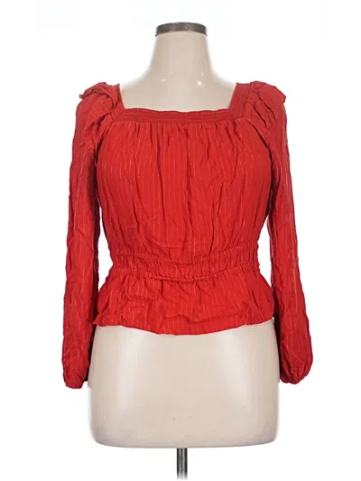 Pre-owned Universal Thread Long Sleeve Blouse In Red