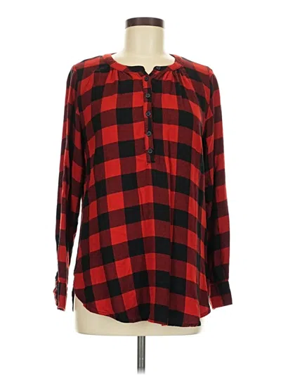 Pre-owned Universal Thread Long Sleeve Blouse In Red