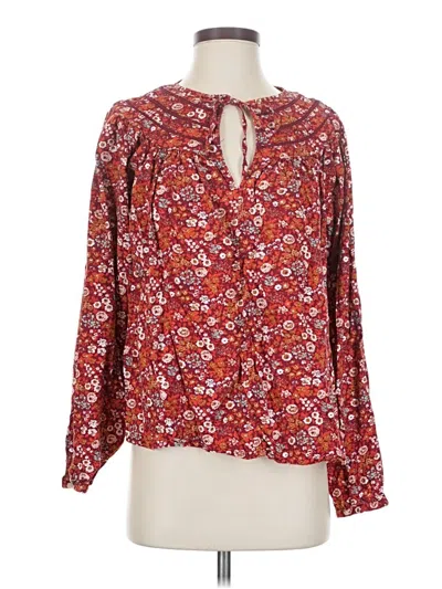 Pre-owned Universal Thread Long Sleeve Blouse In Red