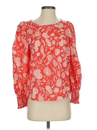 Pre-owned Universal Thread Long Sleeve Blouse In Red