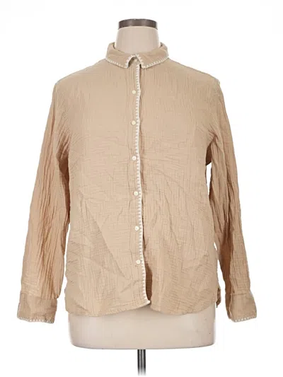 Pre-owned Universal Thread Long Sleeve Blouse In Tan