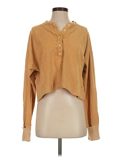 Pre-owned Universal Thread Long Sleeve Blouse In Tan
