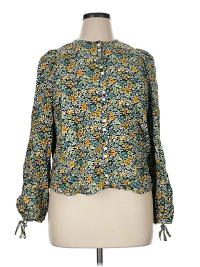Pre-owned Universal Thread Long Sleeve Blouse In Teal