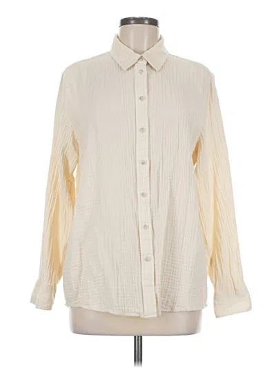 Pre-owned Universal Thread Long Sleeve Blouse In White