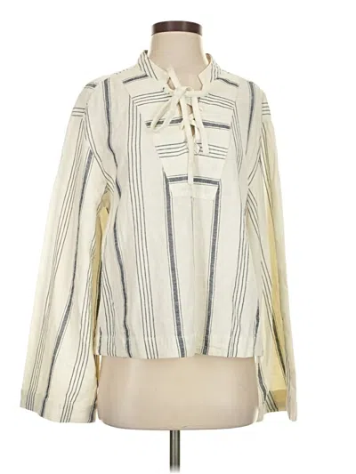 Pre-owned Universal Thread Long Sleeve Blouse In White