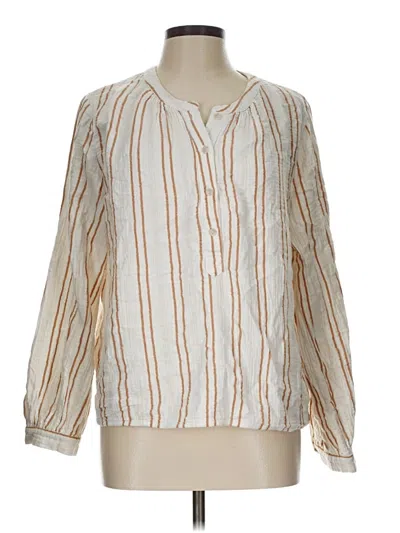 Pre-owned Universal Thread Long Sleeve Blouse In White