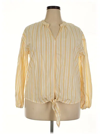 Pre-owned Universal Thread Long Sleeve Blouse In Yellow