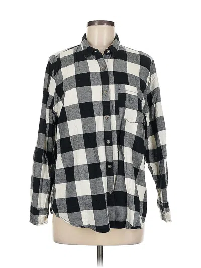 Pre-owned Universal Thread Long Sleeve Button Down Shirt In Black