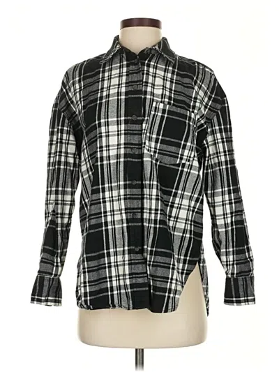Pre-owned Universal Thread Long Sleeve Button Down Shirt In Black