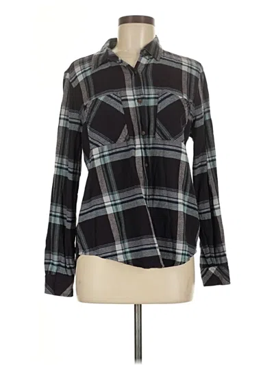 Pre-owned Universal Thread Long Sleeve Button Down Shirt In Black