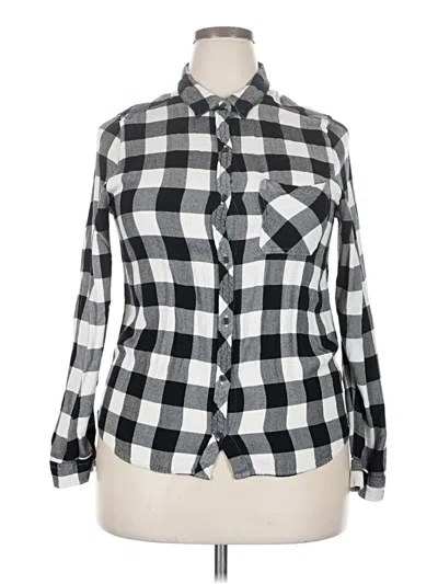 Pre-owned Universal Thread Long Sleeve Button Down Shirt In Black