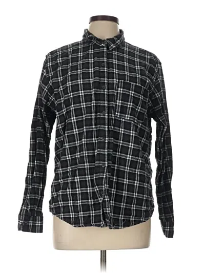 Pre-owned Universal Thread Long Sleeve Button Down Shirt In Black