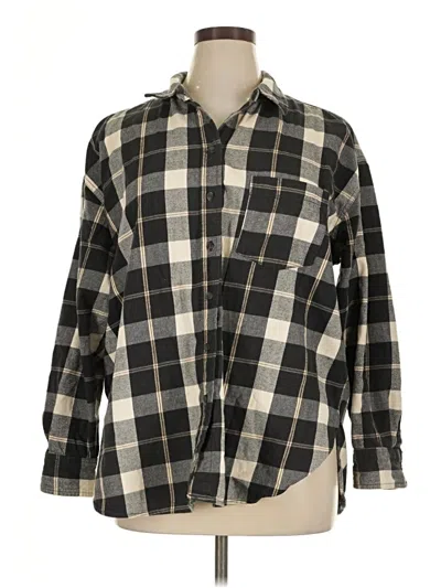 Pre-owned Universal Thread Long Sleeve Button Down Shirt In Black