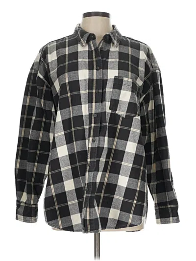 Pre-owned Universal Thread Long Sleeve Button Down Shirt In Black