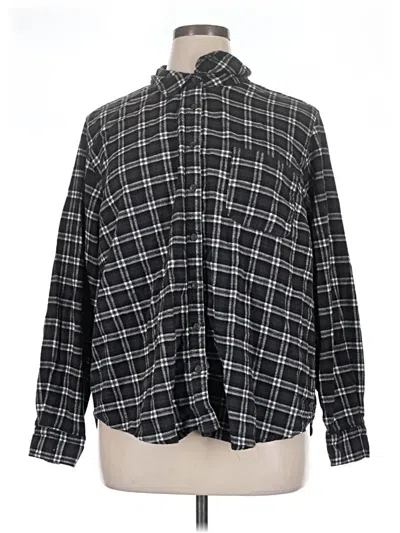 Pre-owned Universal Thread Long Sleeve Button Down Shirt In Black