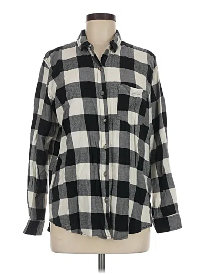 Pre-owned Universal Thread Long Sleeve Button Down Shirt In Black