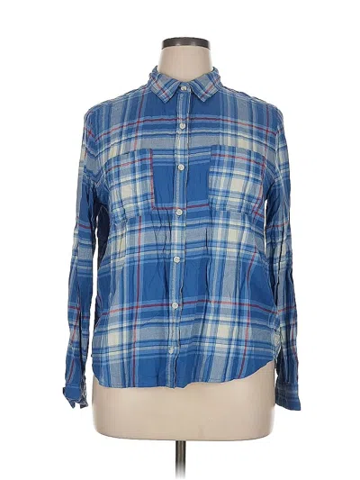 Pre-owned Universal Thread Long Sleeve Button Down Shirt In Blue