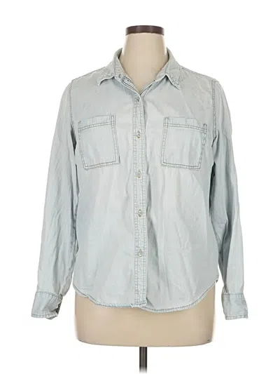 Pre-owned Universal Thread Long Sleeve Button Down Shirt In Blue