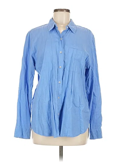 Pre-owned Universal Thread Long Sleeve Button Down Shirt In Blue