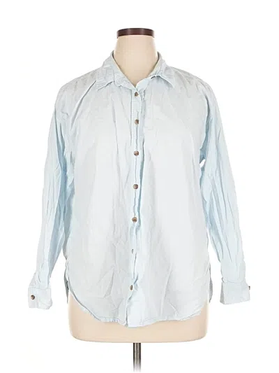 Pre-owned Universal Thread Long Sleeve Button Down Shirt In Blue