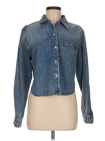 Pre-owned Universal Thread Long Sleeve Button Down Shirt In Blue