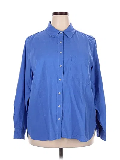 Pre-owned Universal Thread Long Sleeve Button Down Shirt In Blue