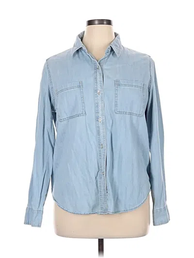 Pre-owned Universal Thread Long Sleeve Button Down Shirt In Blue