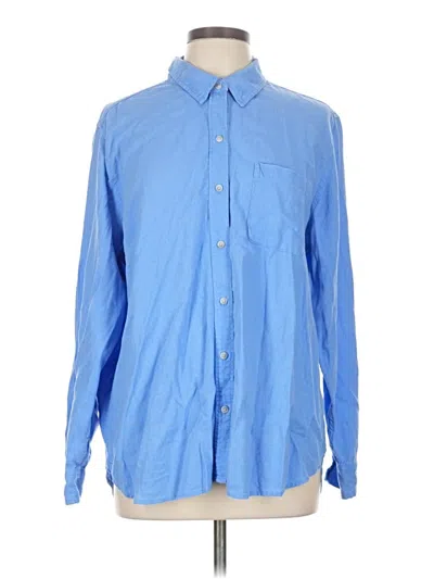 Pre-owned Universal Thread Long Sleeve Button Down Shirt In Blue