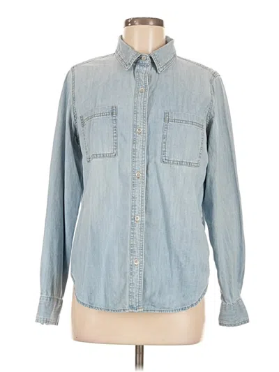 Pre-owned Universal Thread Long Sleeve Button Down Shirt In Blue