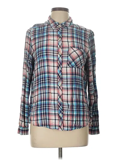 Pre-owned Universal Thread Long Sleeve Button Down Shirt In Blue